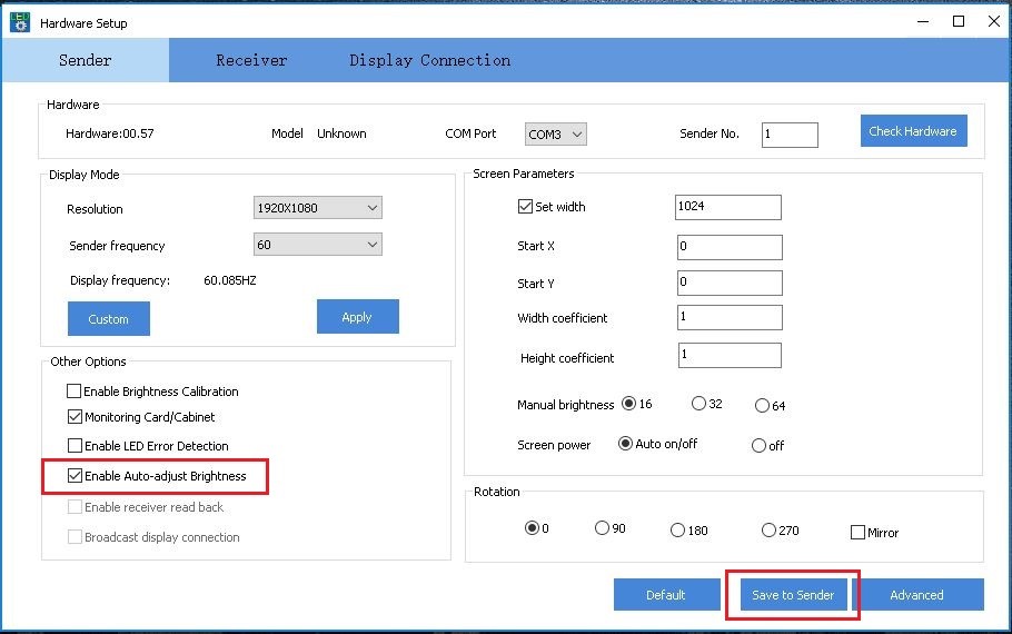 How to set up brightness auto-adjustment 